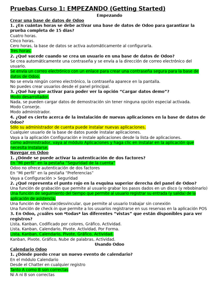 Pruebas Odoo: Curso 1 - Empezando | PDF | Chat en linea | Contraseña