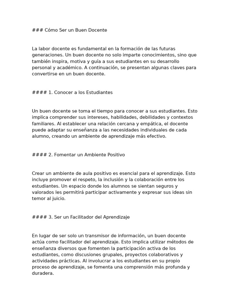 Claves para Ser un Buen Docente | PDF | Crecimiento personal y profesional