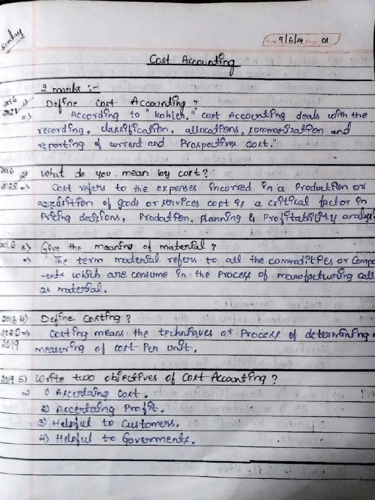 CA 2 & 4 Marks Theory Q&A | PDF