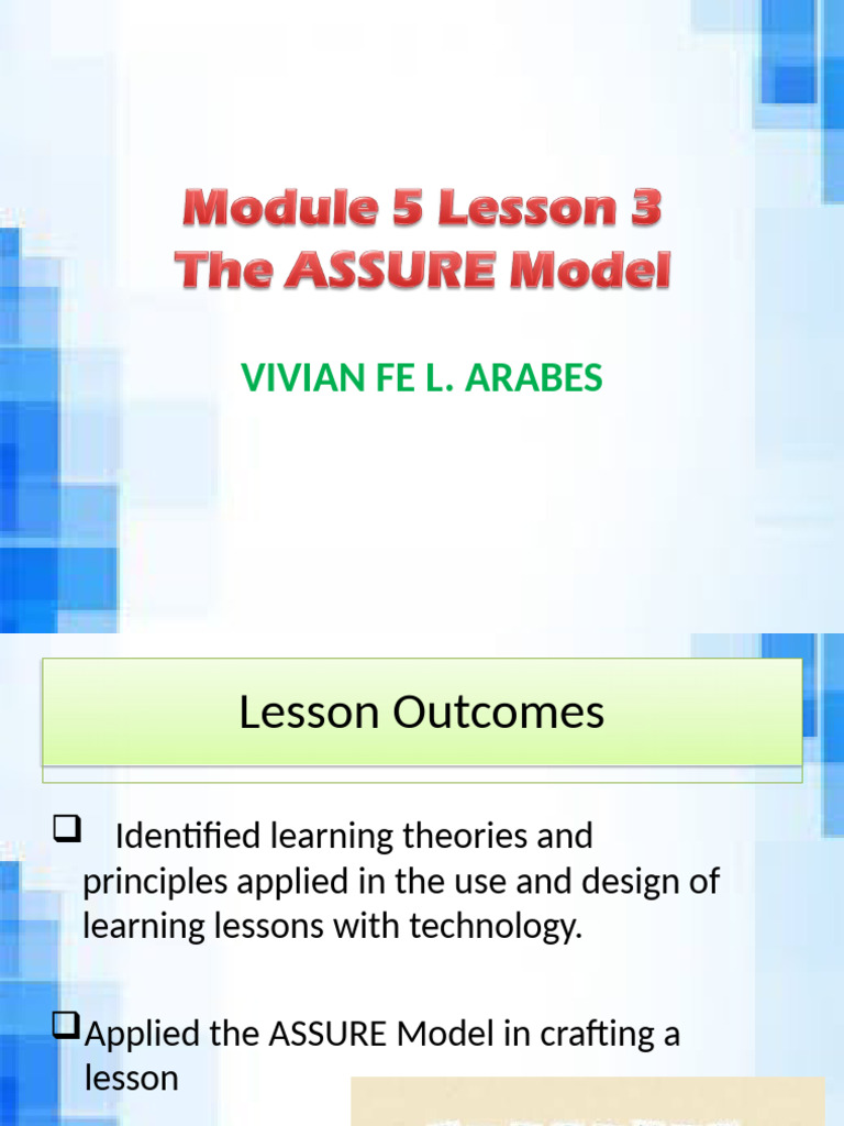 ASSURE MODEL | PDF | Learning | Learning Styles
