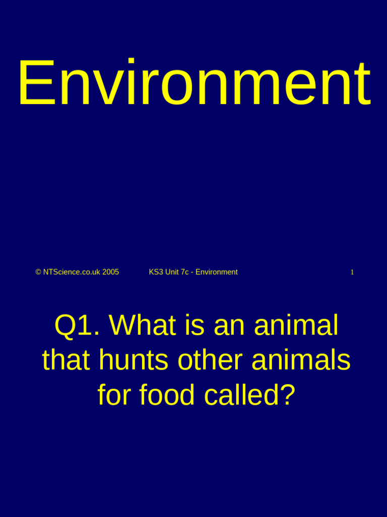 7c Environment Science Quiz | PDF