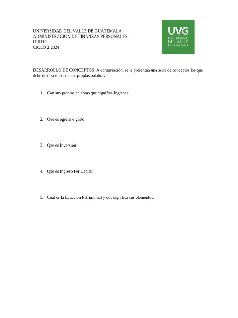 Conceptos Clave en Finanzas Personales | PDF | Finanzas y dinero | Derecho