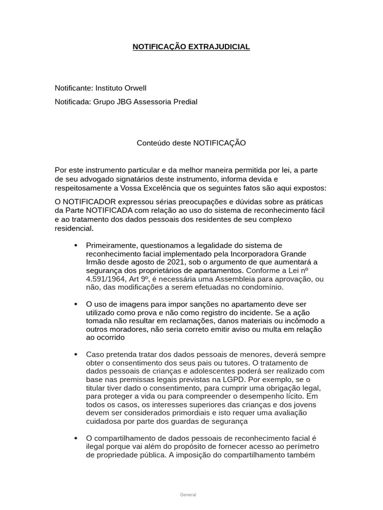 Notificação sobre Uso de Reconhecimento Facial | PDF | Justiça | Crime ...