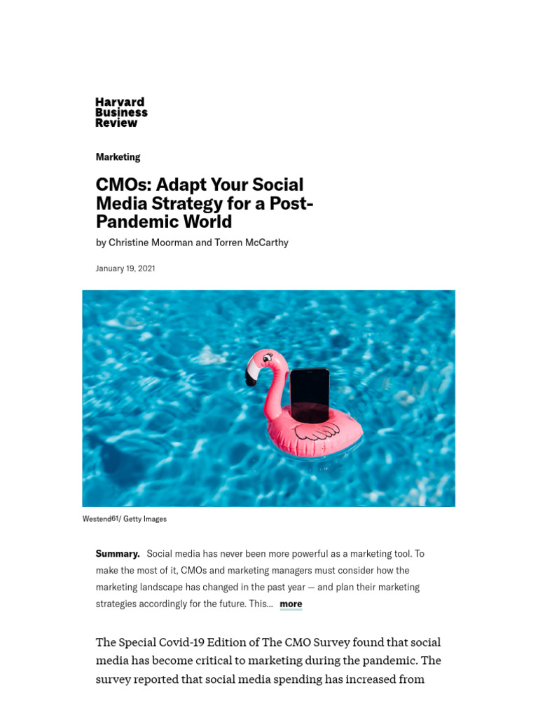 CMOs Adapt Your Social Media Strategy For A Post-Pandemic World | PDF ...