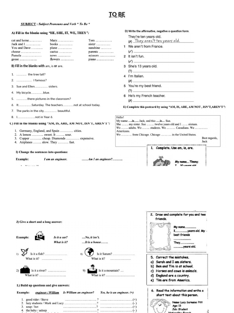 English Verb Forms Exercises | PDF | Language Arts & Discipline