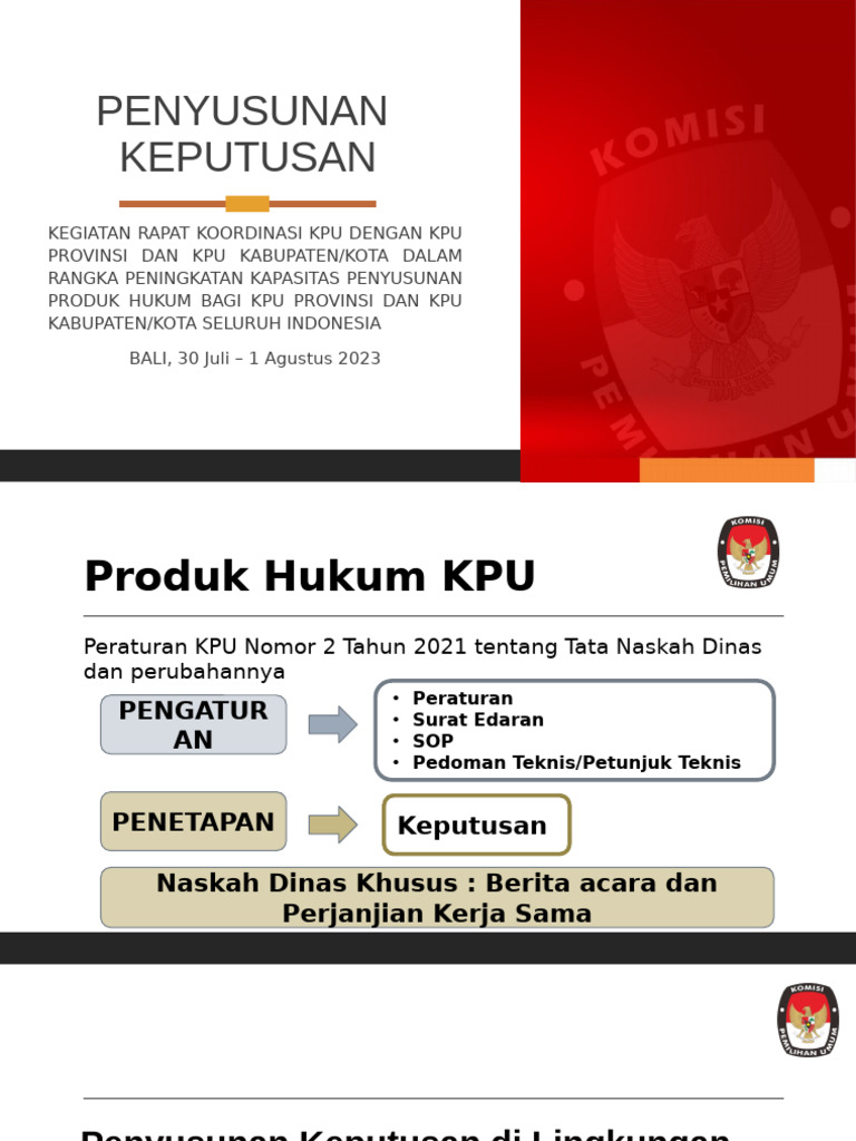 Penyusunan Keputusan KPU 2023 | PDF | Pengelolaan Keuangan & Uang | Hukum