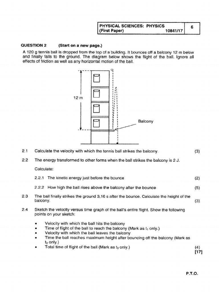 Tennis Ball Vertical Motion Analysis | PDF | Velocity | Classical Mechanics