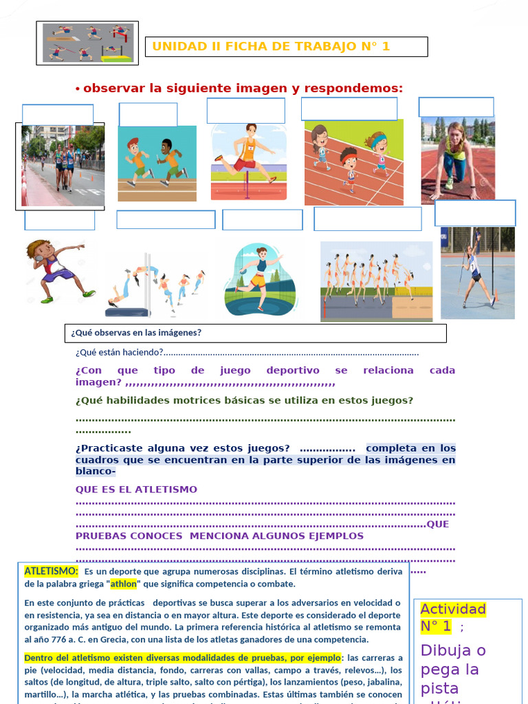 Introducción al Atletismo y sus Pruebas | PDF | Deporte del atletismo ...