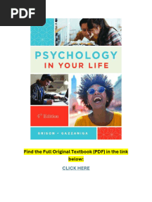Psychology in Your Life 4th Edition Textbook
