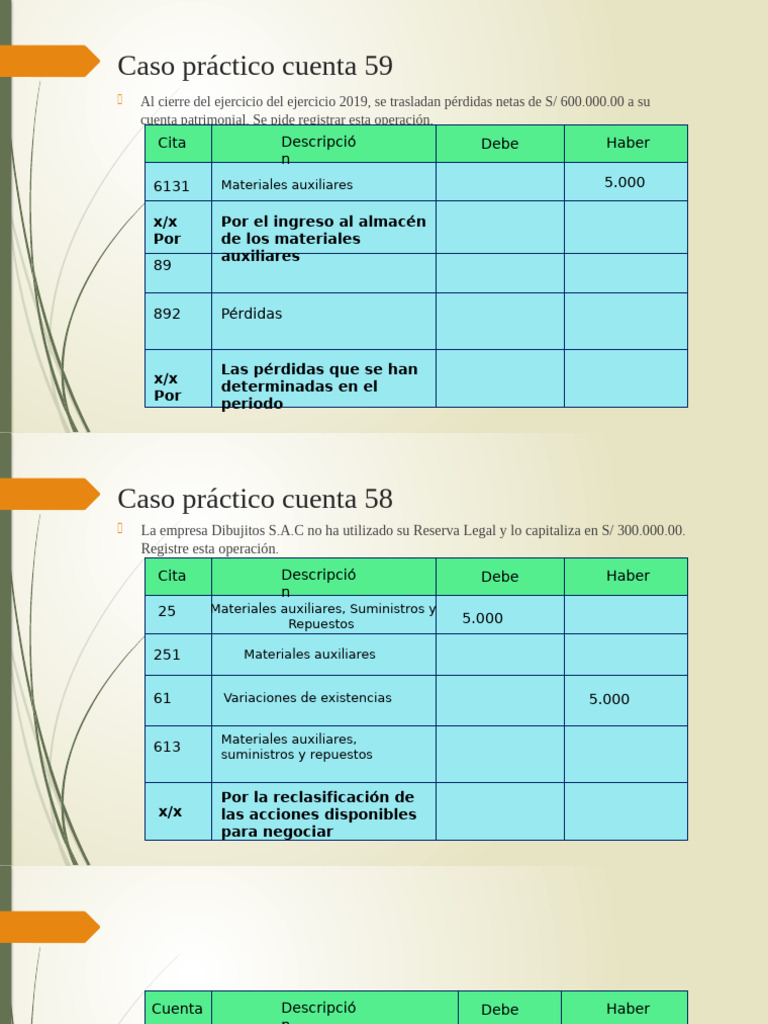 Registro Contable de Pérdidas y Reservas | PDF