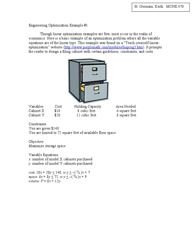 Linear Optimization in Cabinet Design | PDF