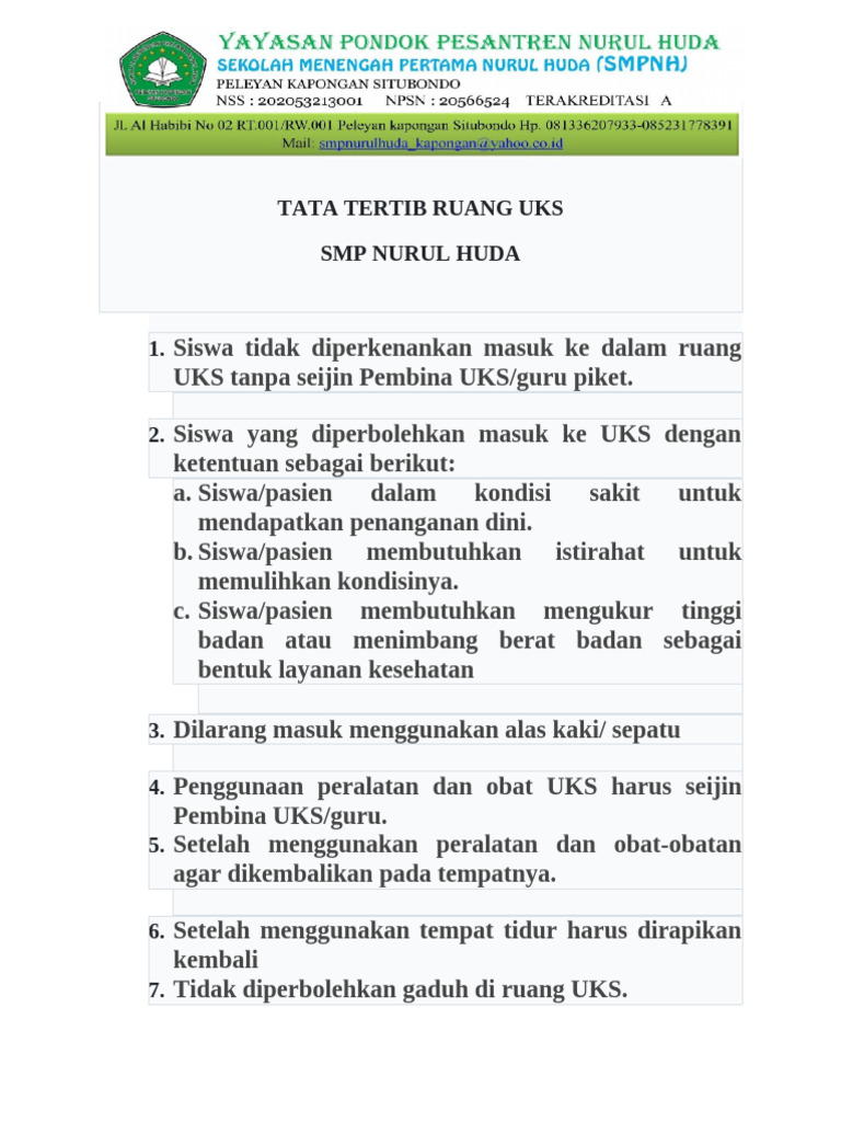TATA TERTIB Uks | PDF | Sains & Matematika