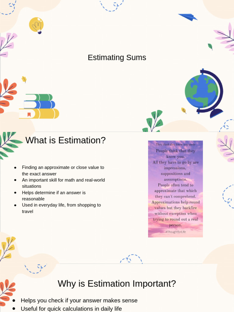 Grade 3 Estimating Sums Guide | PDF
