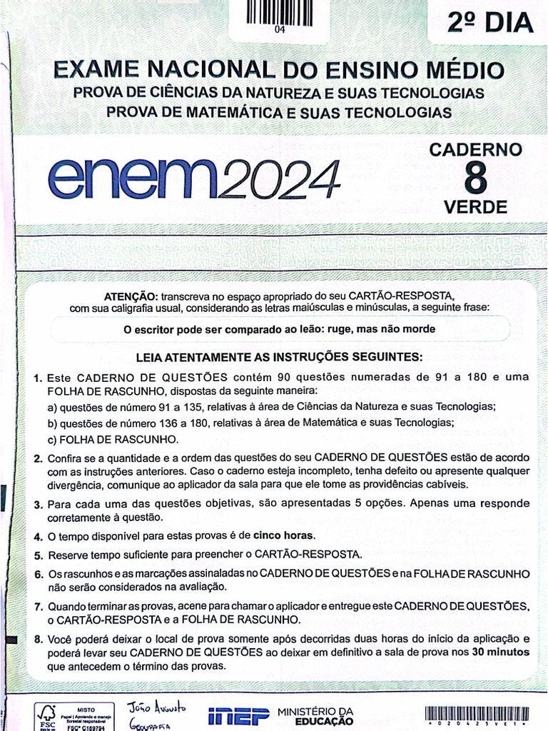 Prova 2 Dia Semi Corrigida - Jacob | PDF
