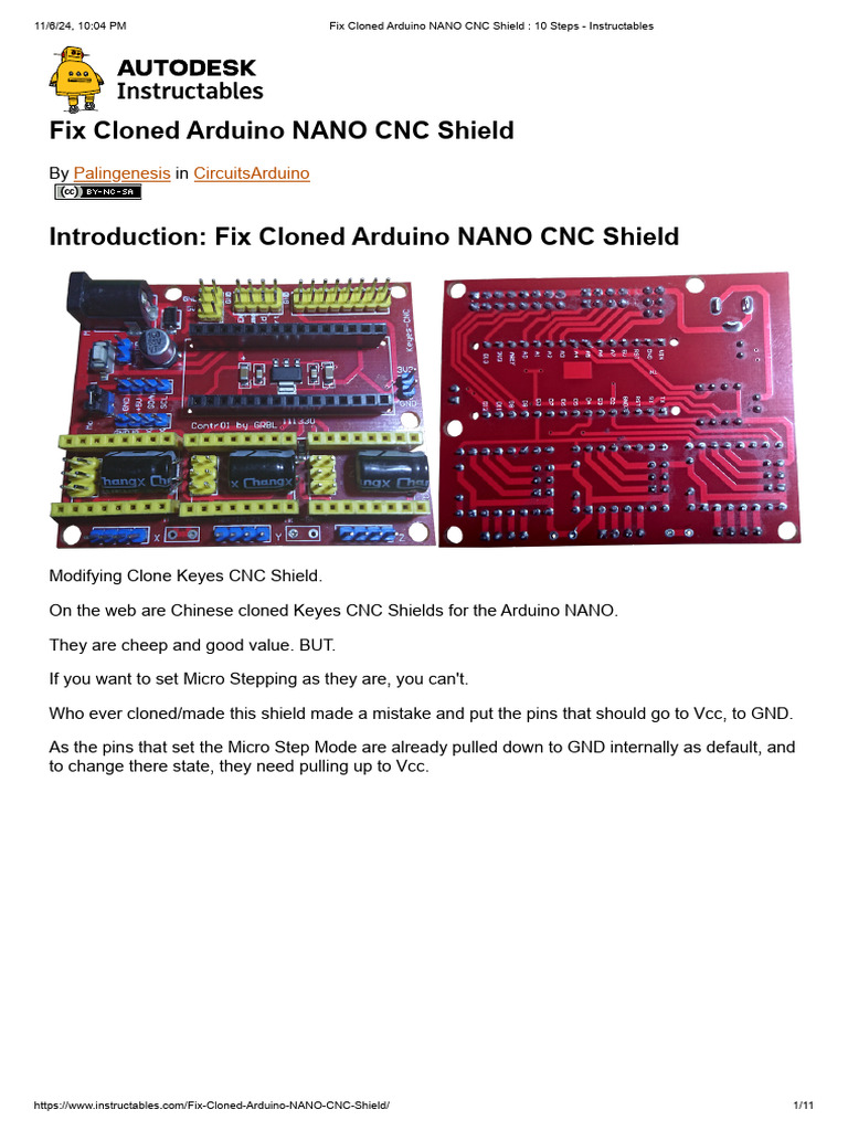 Fix Cloned Arduino NANO CNC Shield - 10 Steps - Instructables | PDF ...
