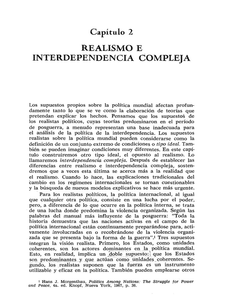 Keohane y Nye Cap 2 y 3 | PDF | Realismo filosófico | Realidad