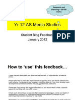 Student Blog Feedback - JAN 2012