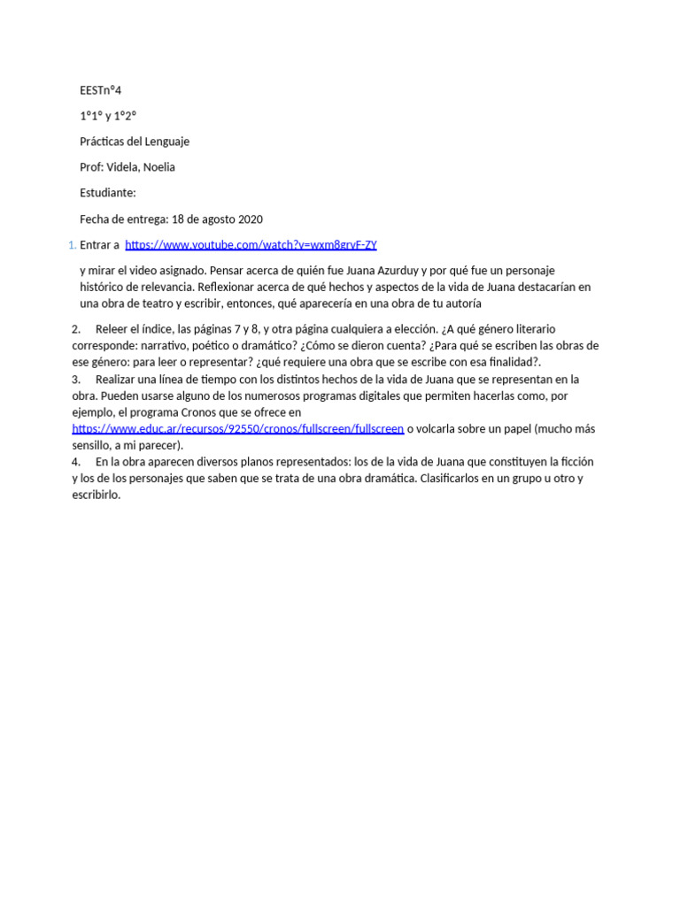 Actividad 1 Juana, La Intrépida Capitana | PDF