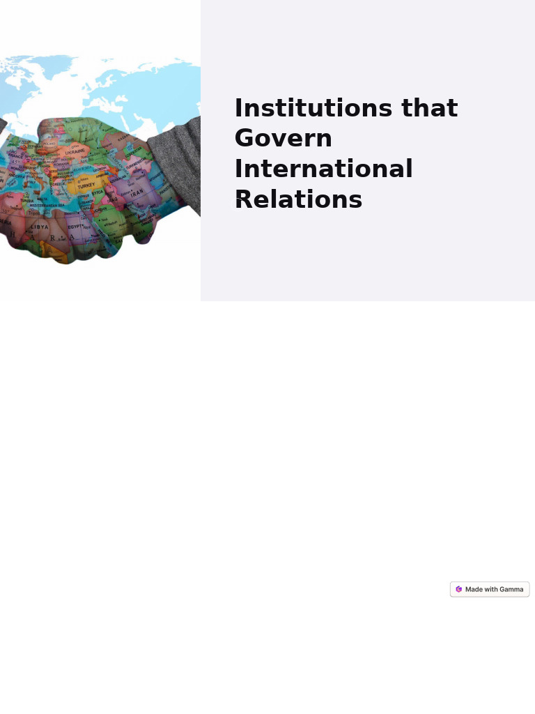 Institutions That Govern International Relations | PDF | World Bank ...