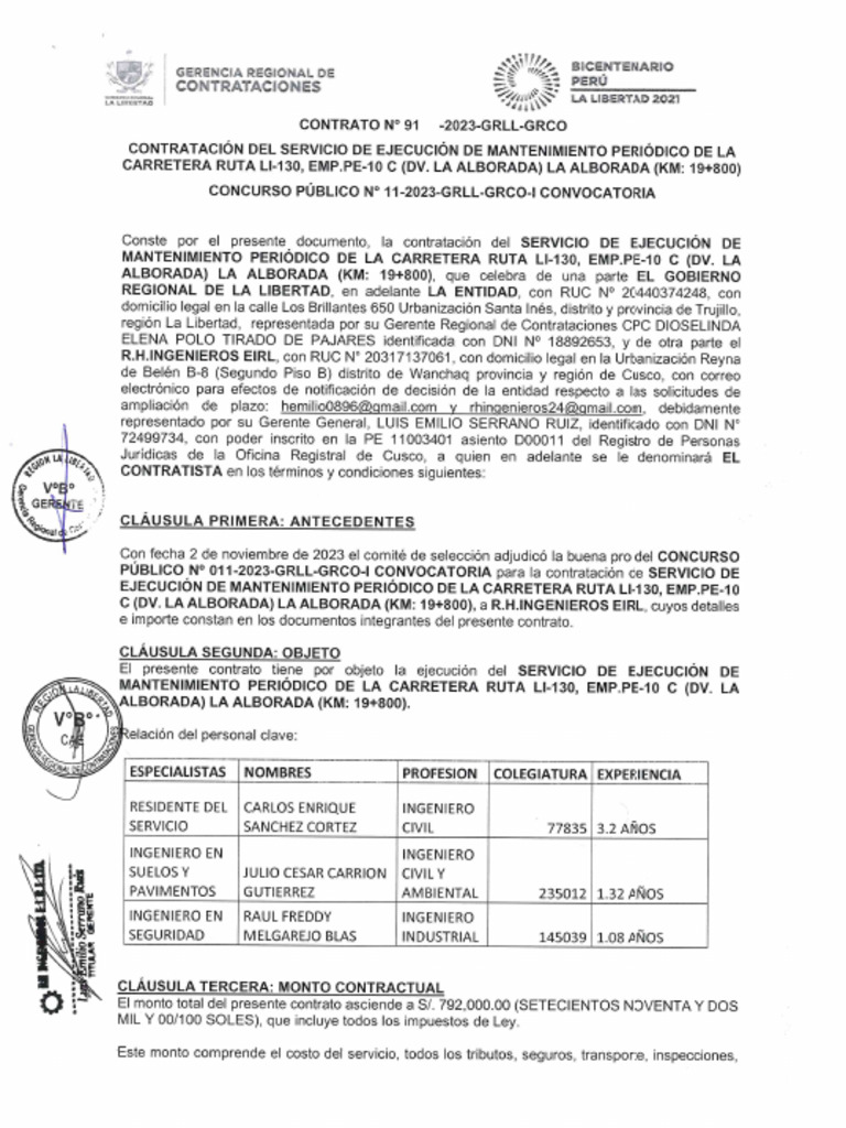 Contrato N 091-2023-Grco | PDF