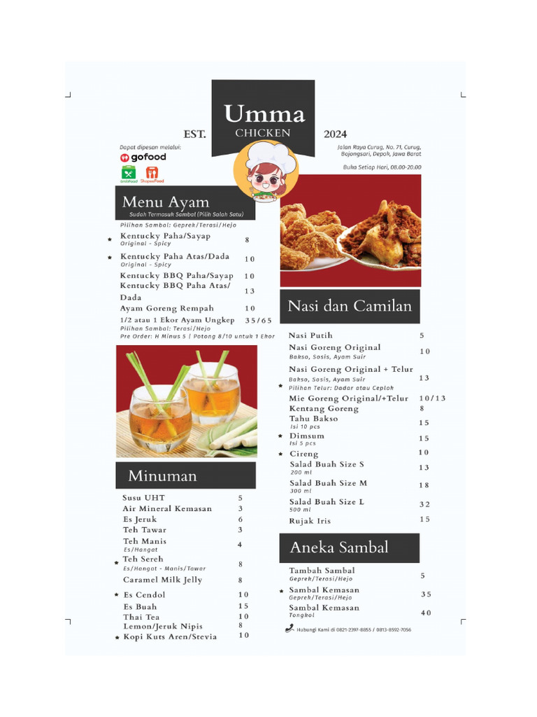 Menu Umma Chicken | PDF