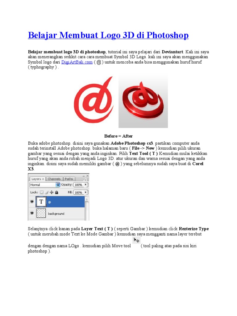 Belajar Membuat Logo 3D Di Photoshop