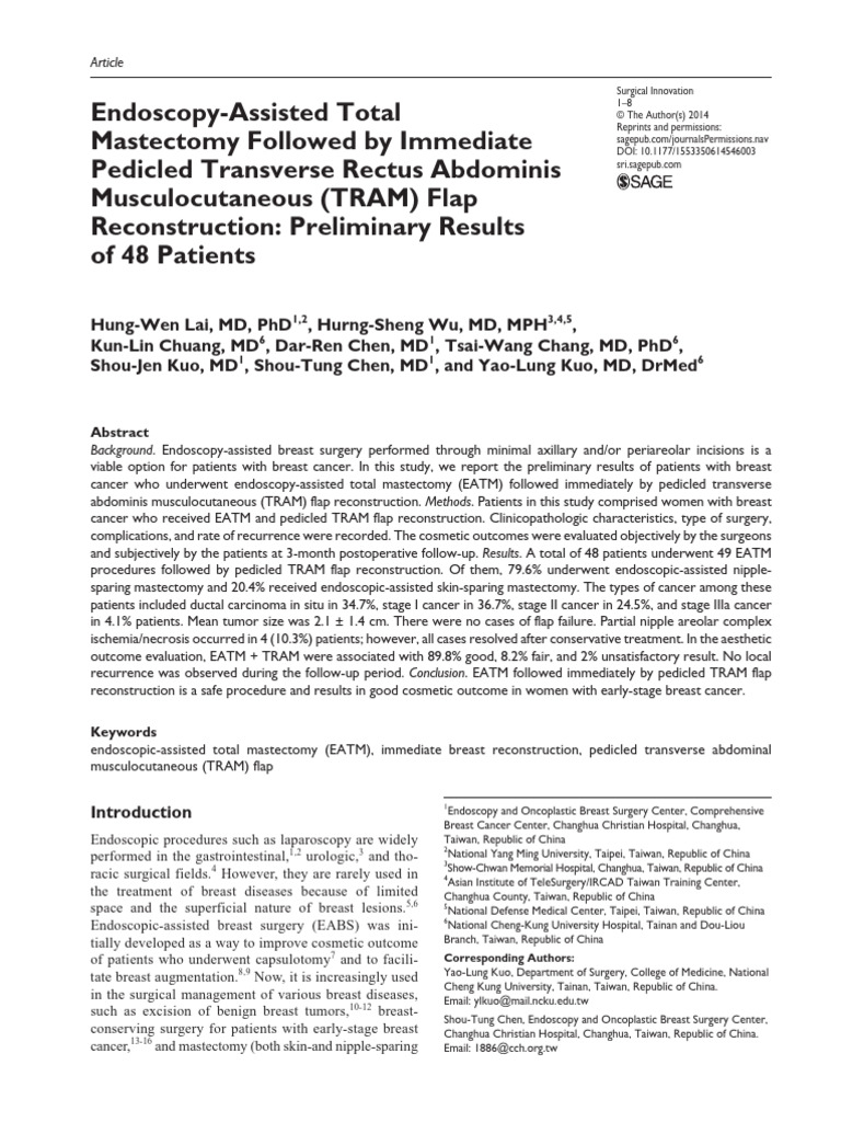 EATM with TRAM Flap Reconstruction | PDF | Mastectomy | Breast Cancer