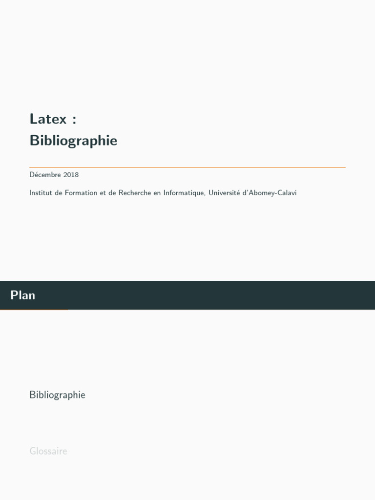 Bibliographie et Glossaire en LaTeX PDF Bibliographie Formats de — free download