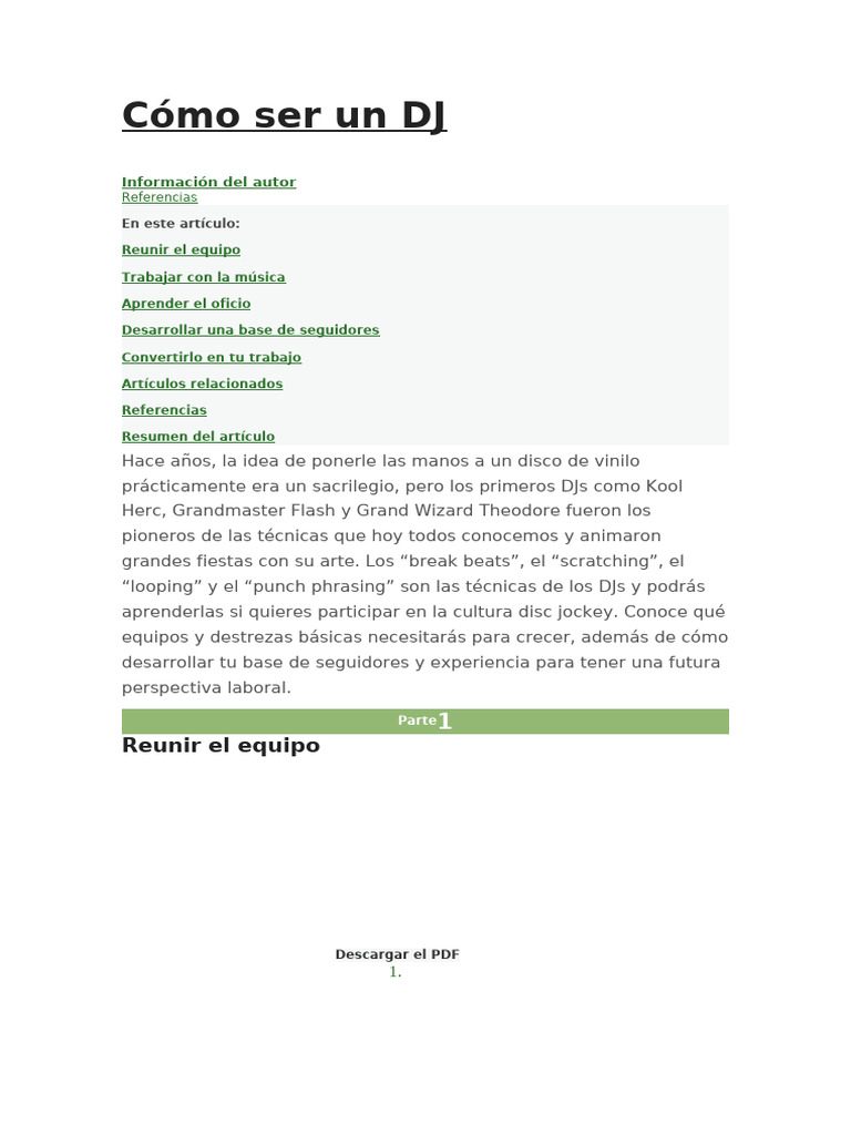 Cómo Ser Un DJ | PDF | Disc jockey | Subgéneros musicales