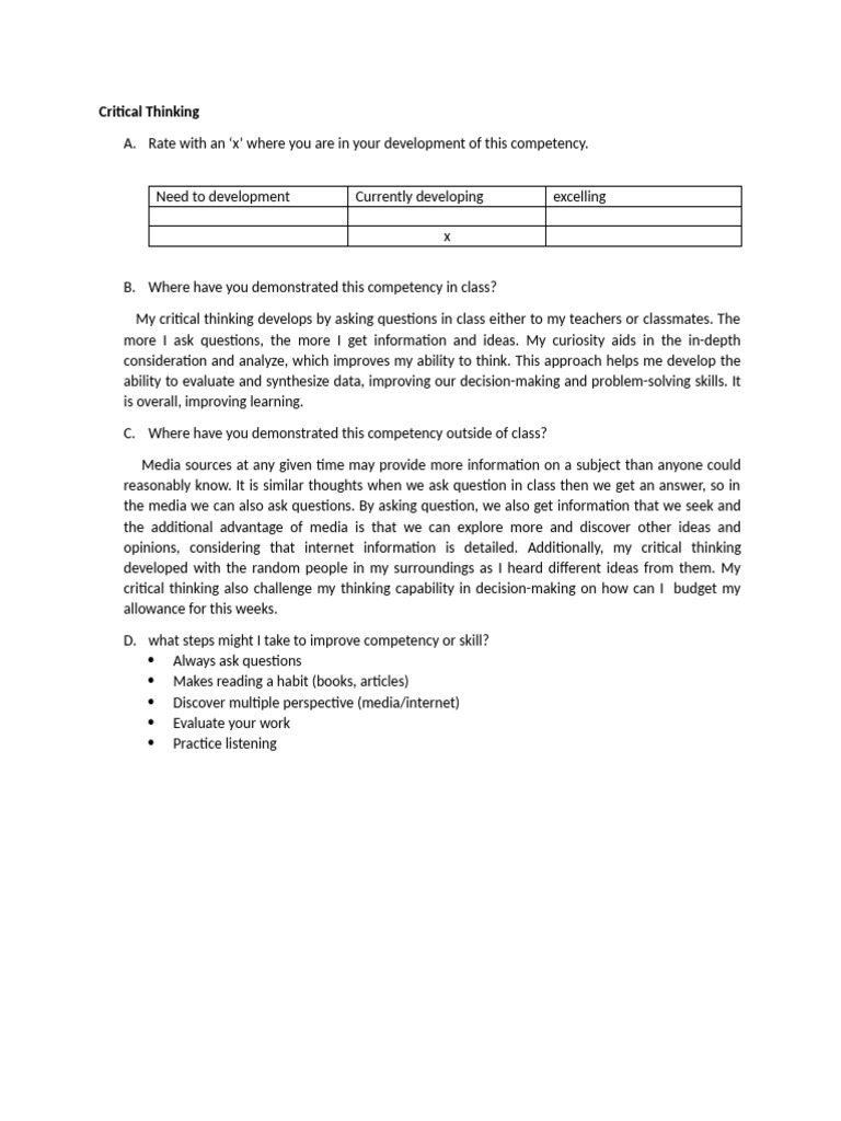 Critical Thinking Pdf Critical Thinking Thought