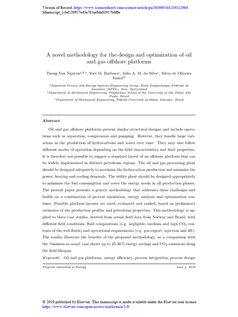 A Novel Methodology For The Design and Optimization of Oil and Gas ...
