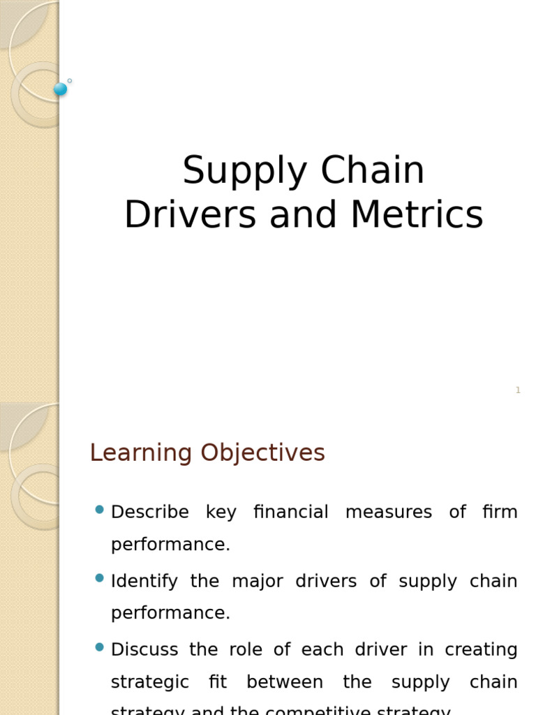 Supply Chain Performance Drivers & Metrics | PDF | Inventory | Pricing