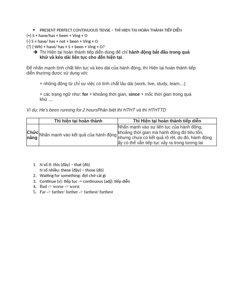 Present Perfect Continuous Tense | PDF