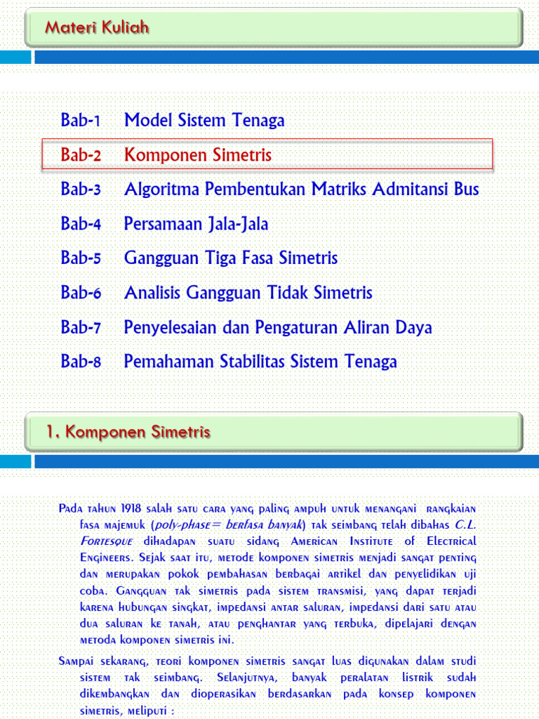 Analisis Komponen Simetris Fasa Tiga | PDF