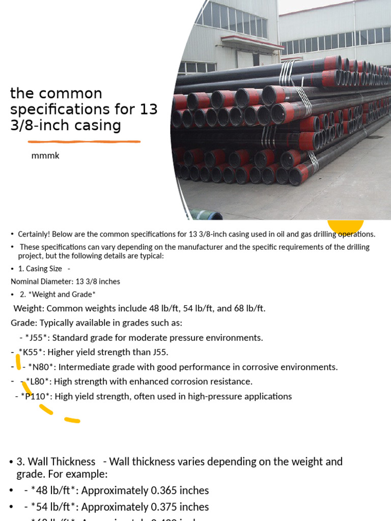 13 3/8-Inch Casing Specifications | PDF | Technology & Engineering