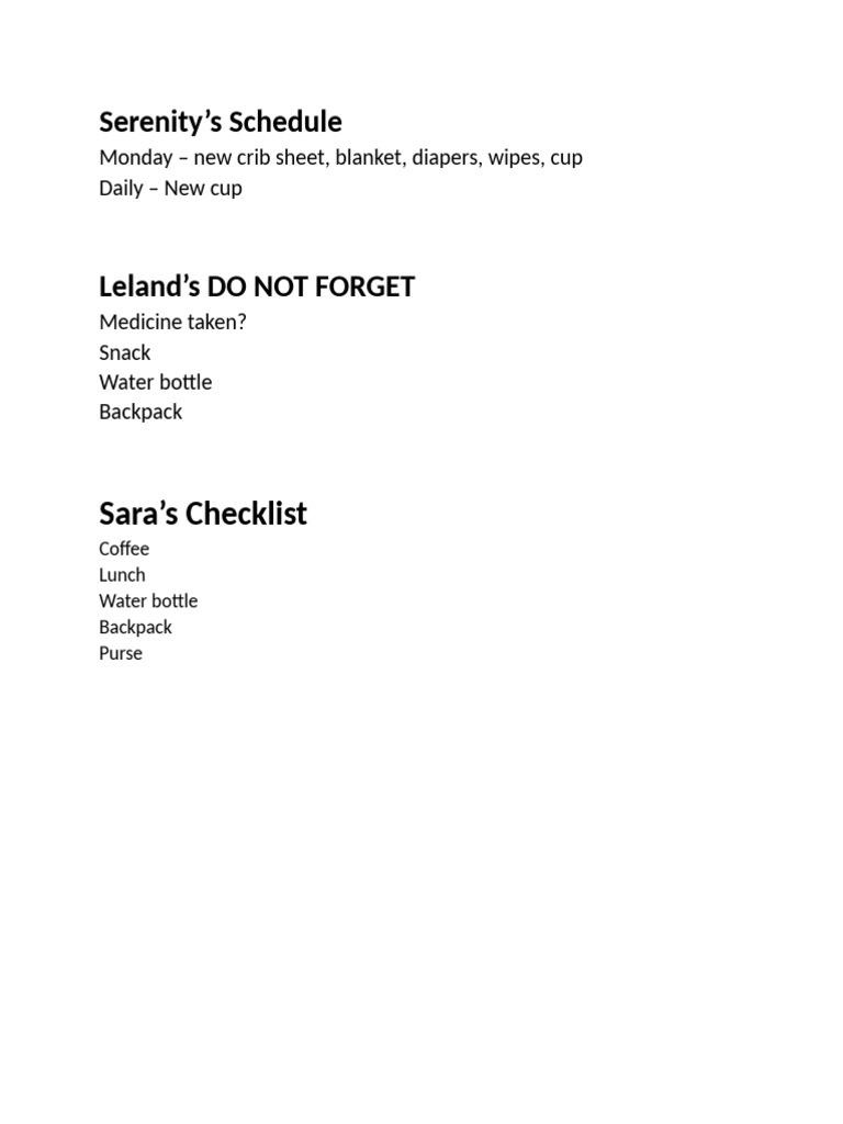 Daily Self-Care Checklist | PDF