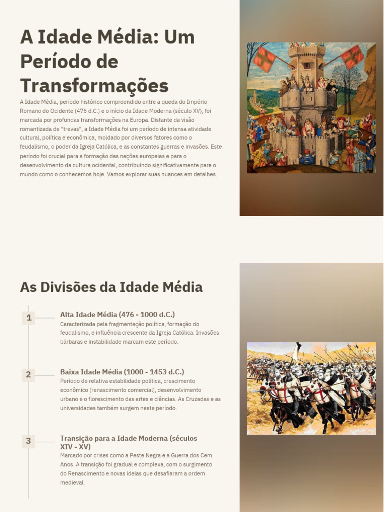 Transição da Idade Média para Moderna | PDF | Idade Média | Feudalismo