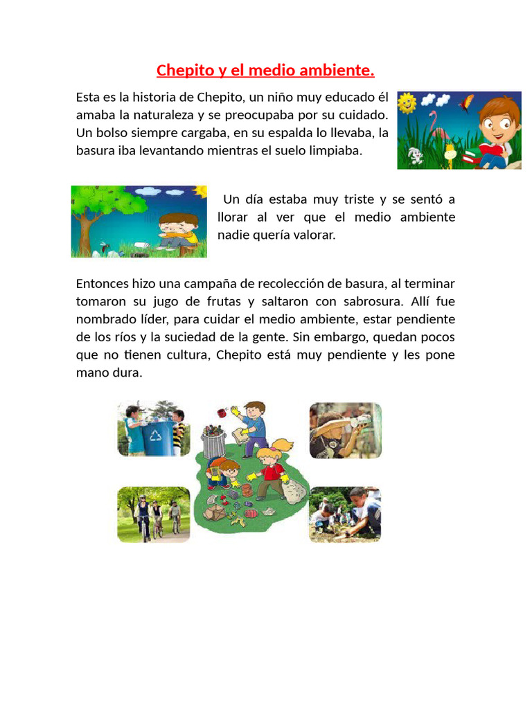 Chepito y el cuidado ambiental | PDF
