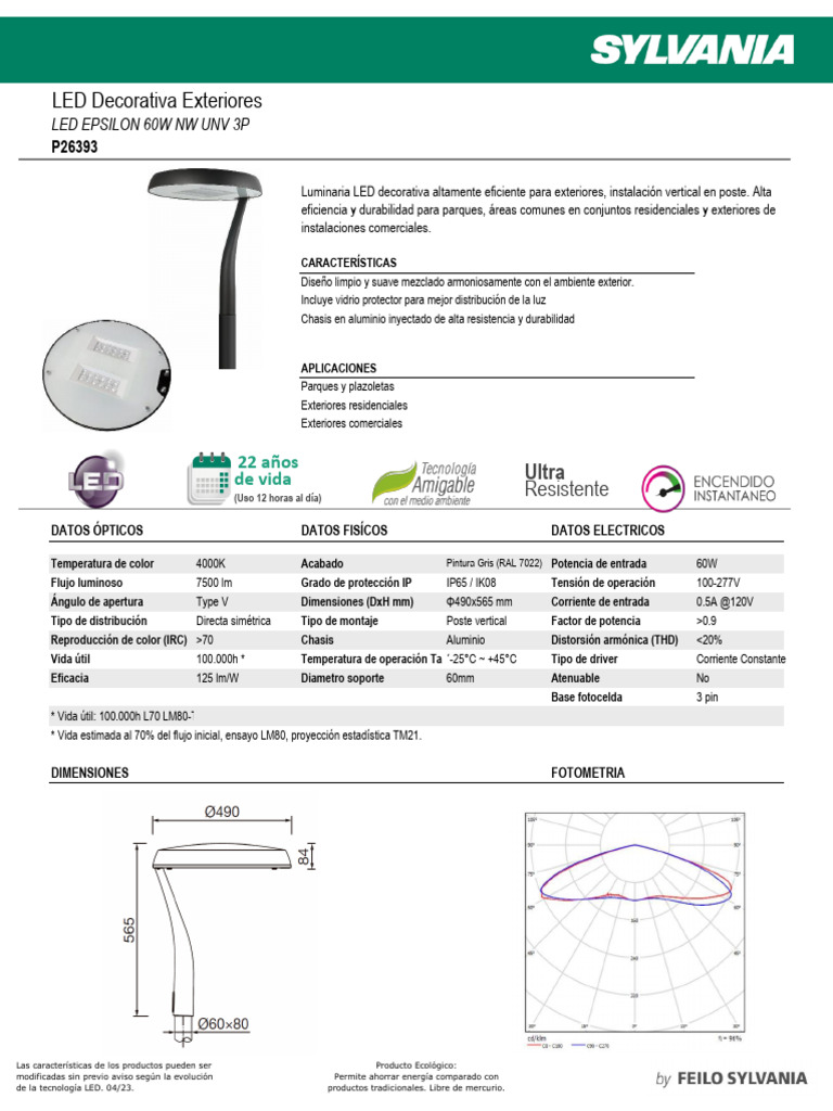 Luminaria LED Decorativa para Exteriores | PDF | Diodo emisor de luz ...