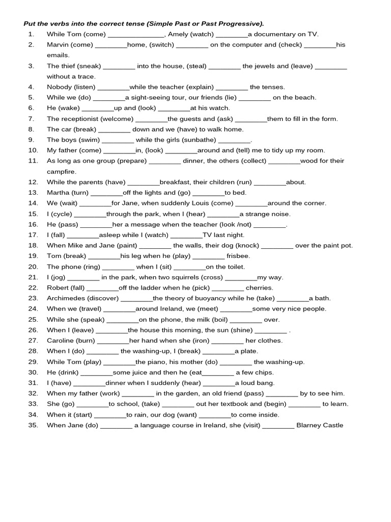 past tense & cont | PDF