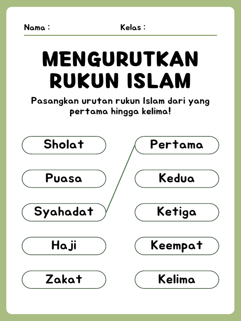 Urutan Rukun Islam untuk Kelas 1 | PDF