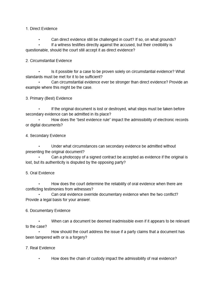 Types and Admissibility of Evidence | PDF | Witness | Expert Witness