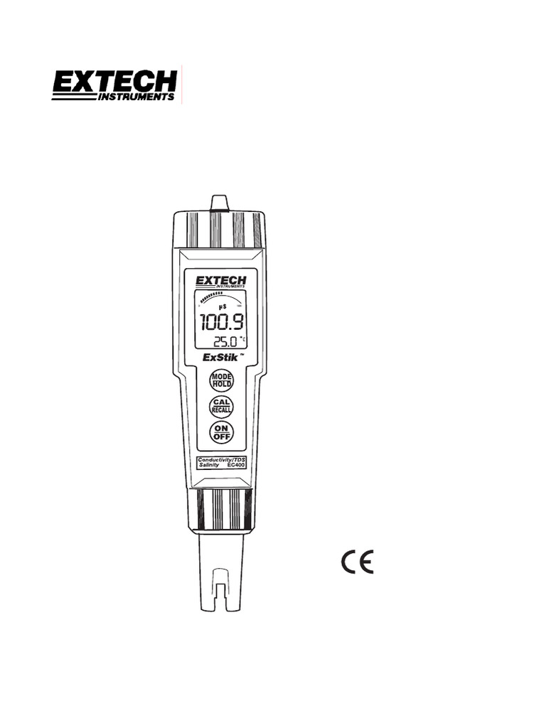 ExStik EC400 User Guide: Meter Functions | PDF | Calibration | Salinity