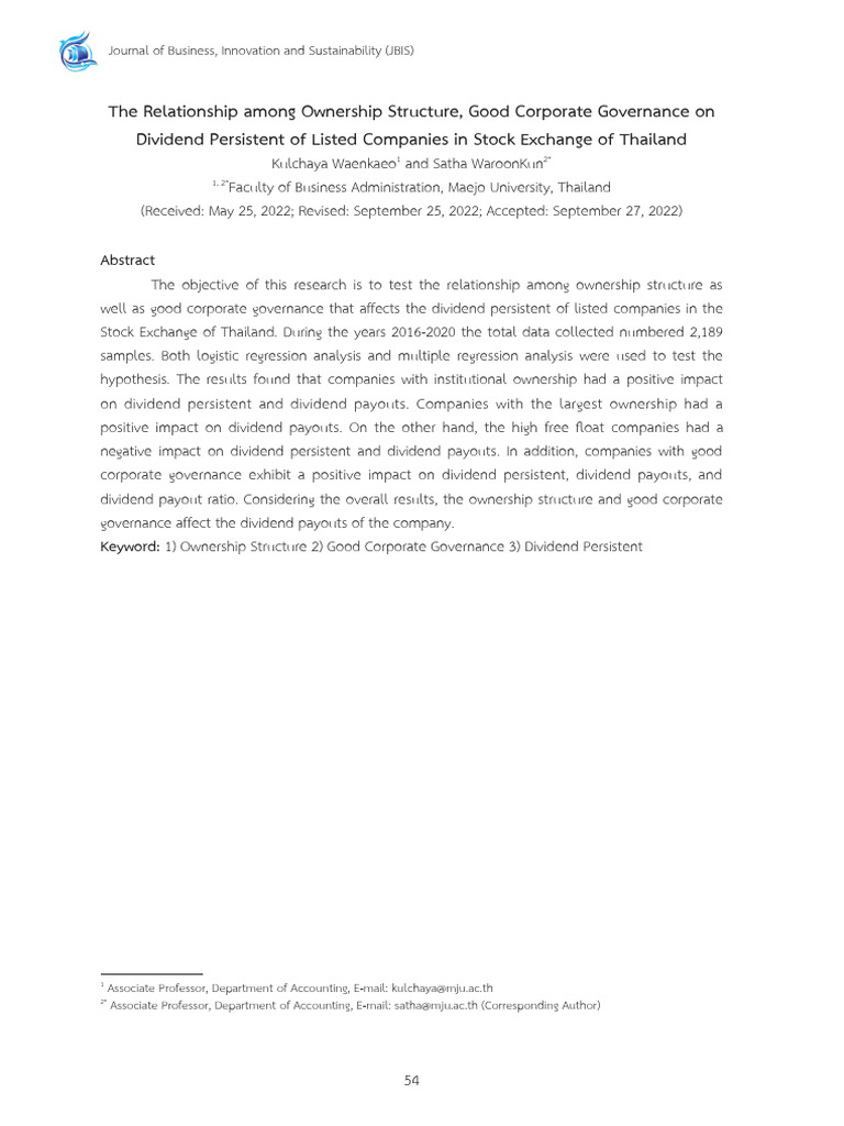 The Relationship Among Ownership Structure, Good Corporate Governance ...