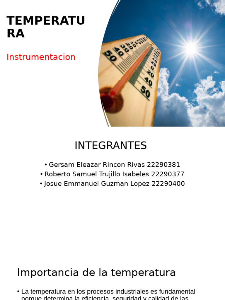 Temperatura Instrumentacion | PDF | Temperatura | Par termoeléctrico
