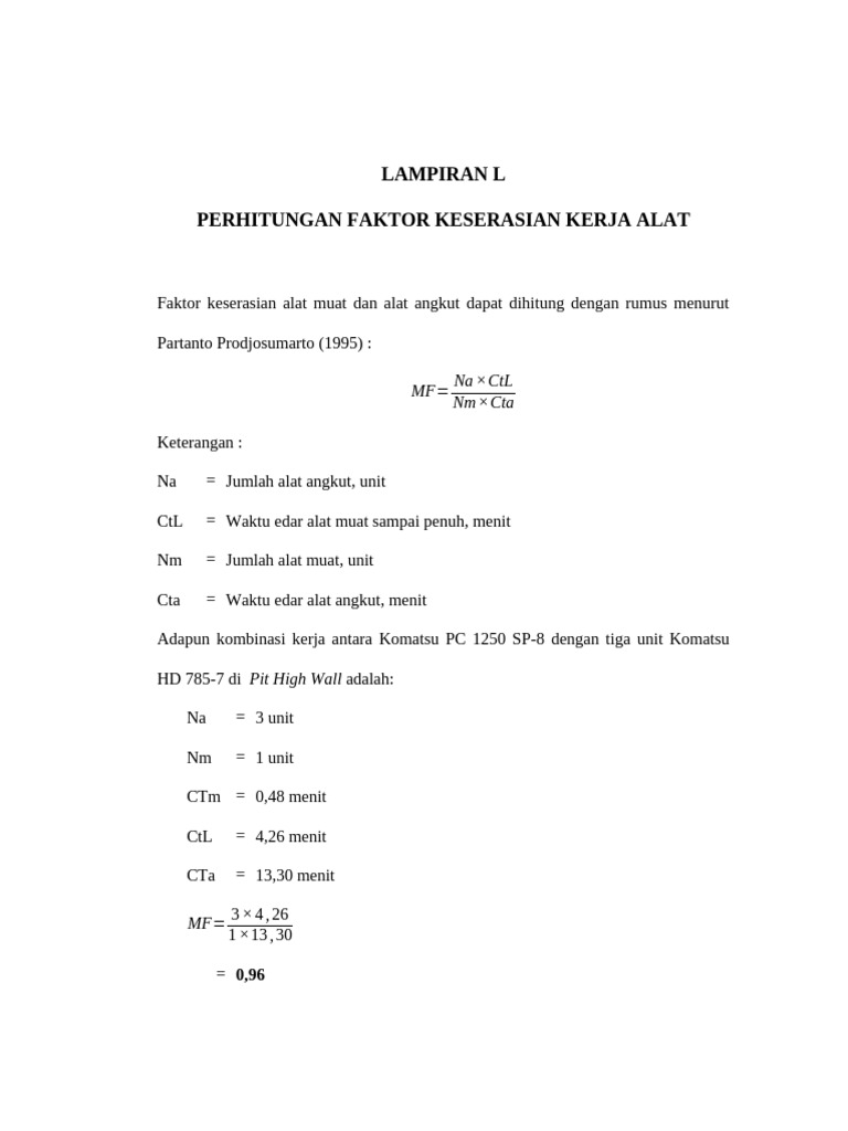 LAMPIRAN L MAtch Factor | PDF