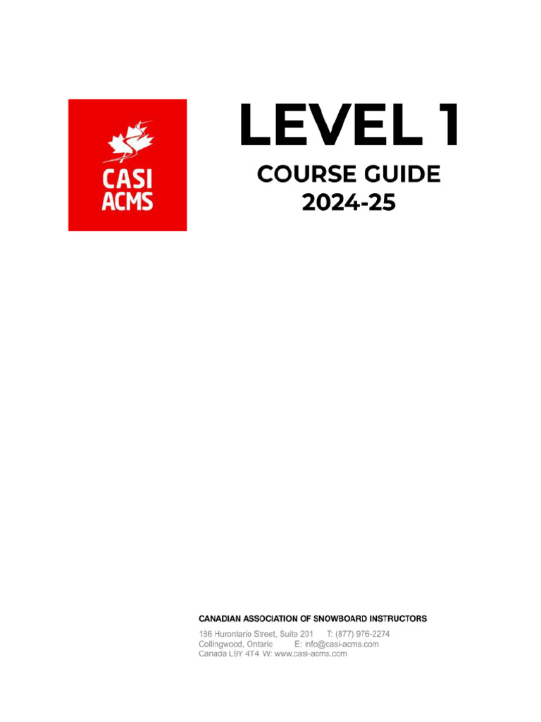 CASI Level 1 Snowboard Instructor Guide | PDF | Foot | Anatomical Terms ...