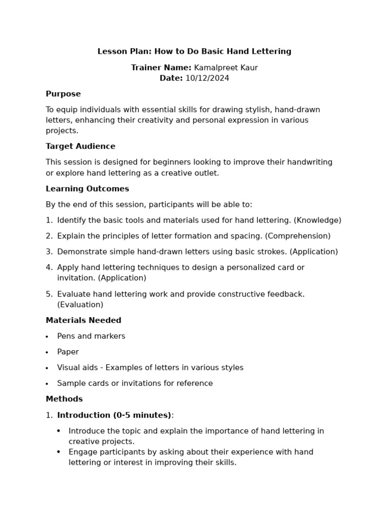 Assignment 4-Lesson Plan | PDF