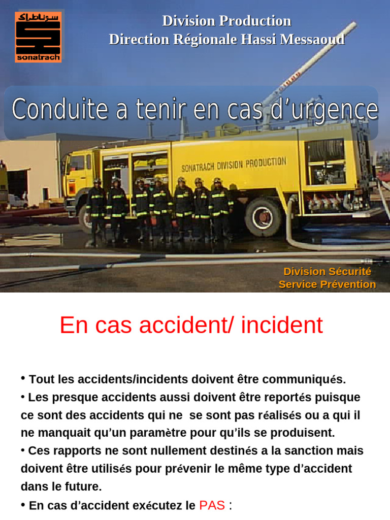 Conduite à tenir en cas d'urgence | PDF