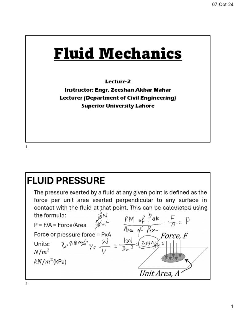 Lecture 2 fm i pdf pressure force
